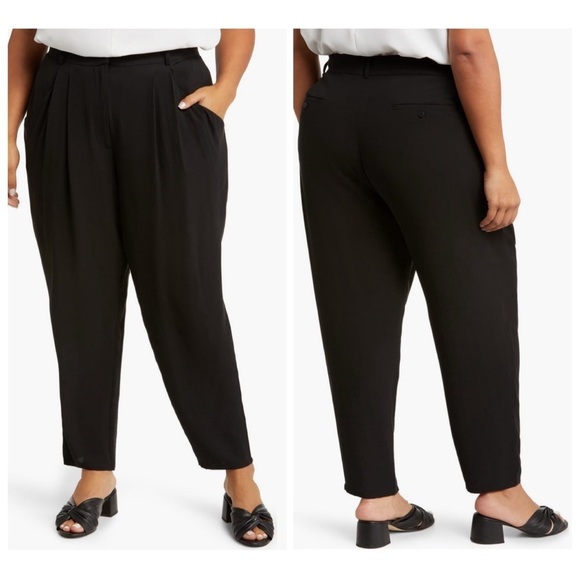 NWT Eileen Fisher Silk Georgette Crepe Carrot Pant Easy Fit Ankle Length Size M - Picture 1 of 12